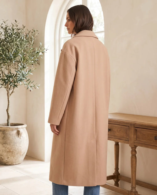Astrid kappa i ylleoptik – oversized – khaki