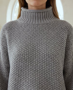 Camille grovstickad polotröja – grå
