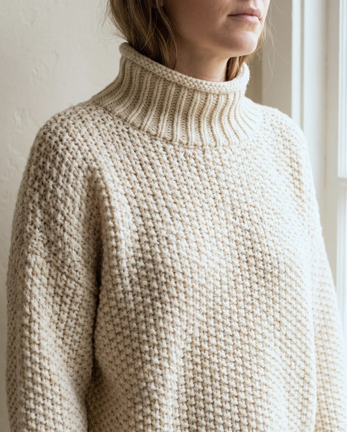 Camille grovstickad polotröja – vit