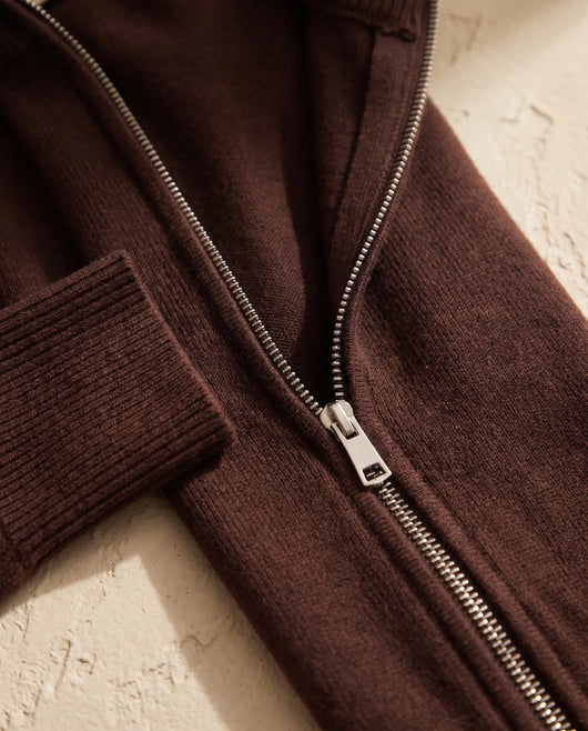 Winnie stickat set med vida byxor – chokladbrun