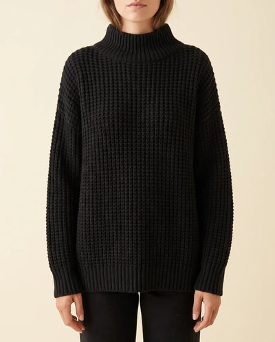 Fern grovstickad polotröja – oversized