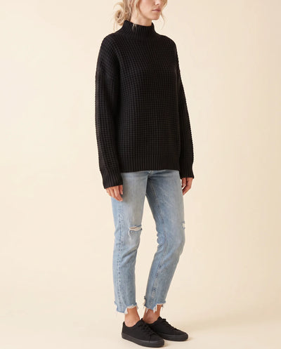 Fern grovstickad polotröja – oversized