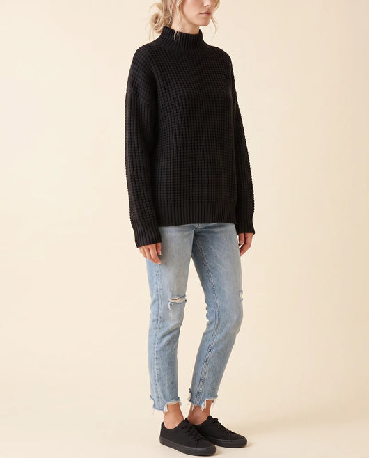 Fern grovstickad polotröja – oversized