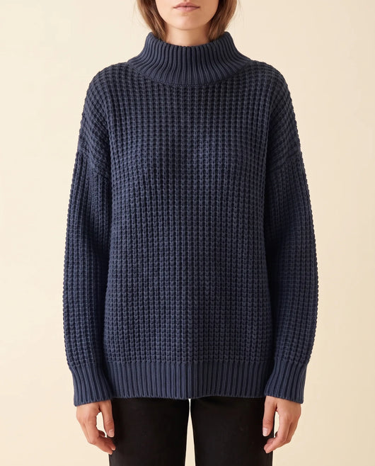 Fern grovstickad polotröja – oversized