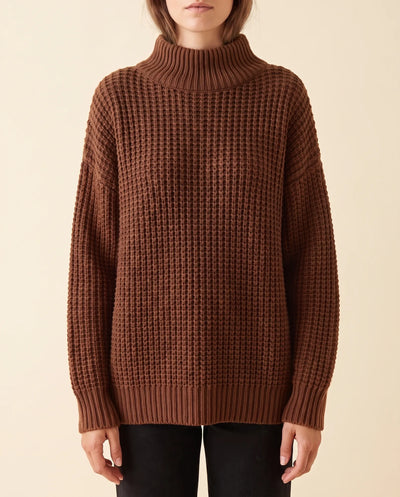 Fern grovstickad polotröja – oversized
