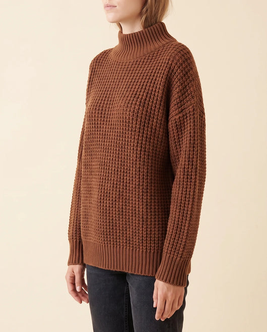 Fern grovstickad polotröja – oversized