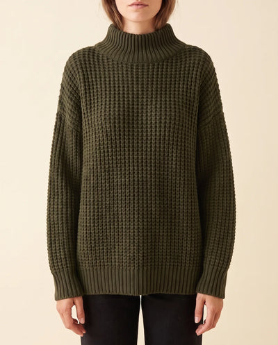 Fern grovstickad polotröja – oversized