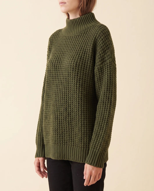 Fern grovstickad polotröja – oversized