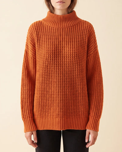 Fern grovstickad polotröja – oversized