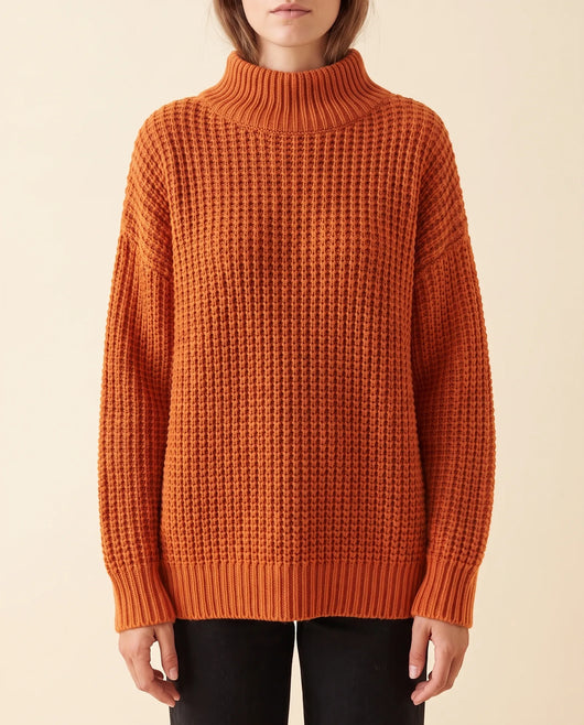 Fern grovstickad polotröja – oversized