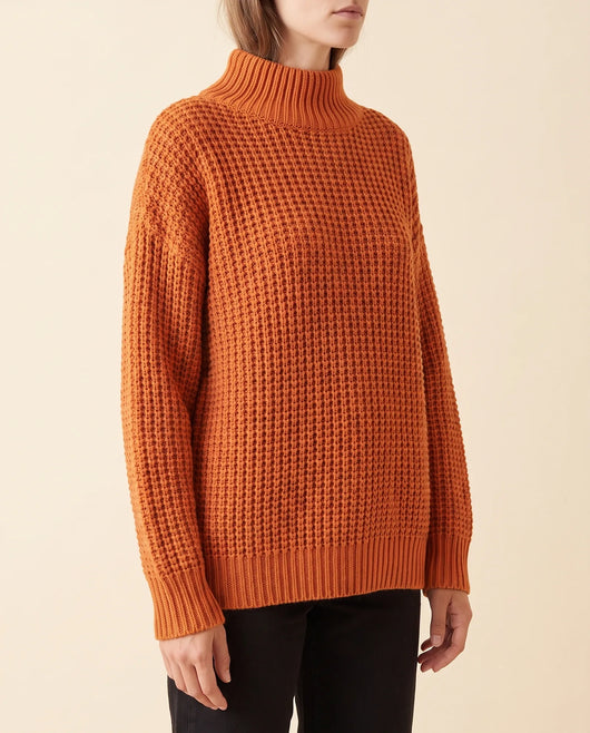 Fern grovstickad polotröja – oversized