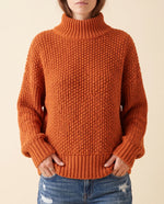 Fern grovstickad polotröja – oversized