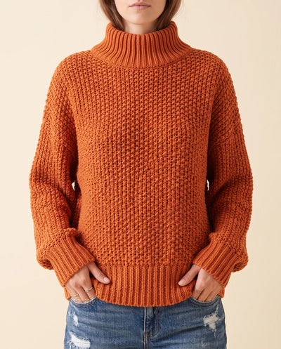 Fern grovstickad polotröja – oversized