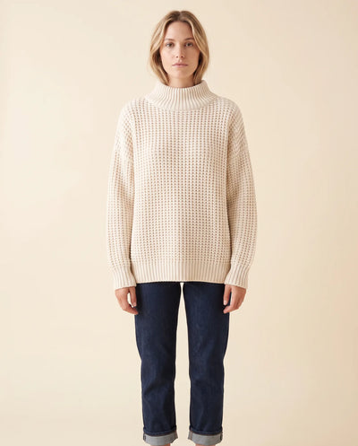 Fern grovstickad polotröja – oversized