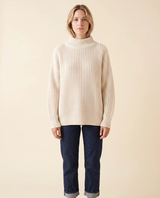 Fern grovstickad polotröja – oversized
