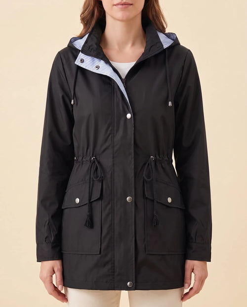 Mira lång trenchcoat – avtagbar huva