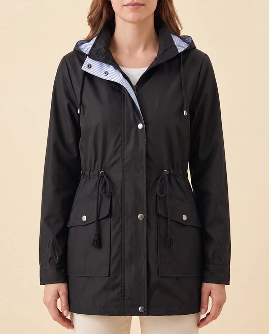Mira lång trenchcoat – avtagbar huva