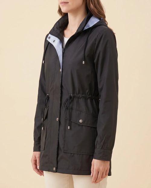 Mira lång trenchcoat – avtagbar huva