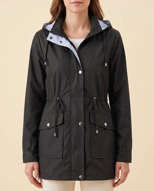 Mira lång trenchcoat – avtagbar huva