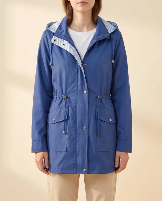 Mira lång trenchcoat – avtagbar huva