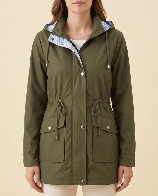 Mira lång trenchcoat – avtagbar huva
