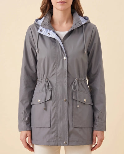Mira lång trenchcoat – avtagbar huva