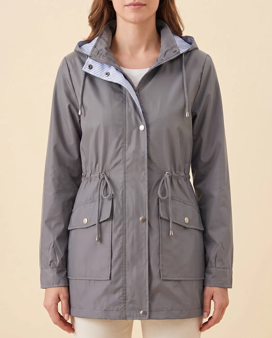 Mira lång trenchcoat – avtagbar huva