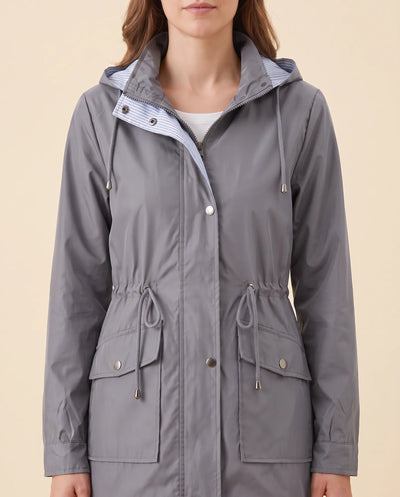 Mira lång trenchcoat – avtagbar huva