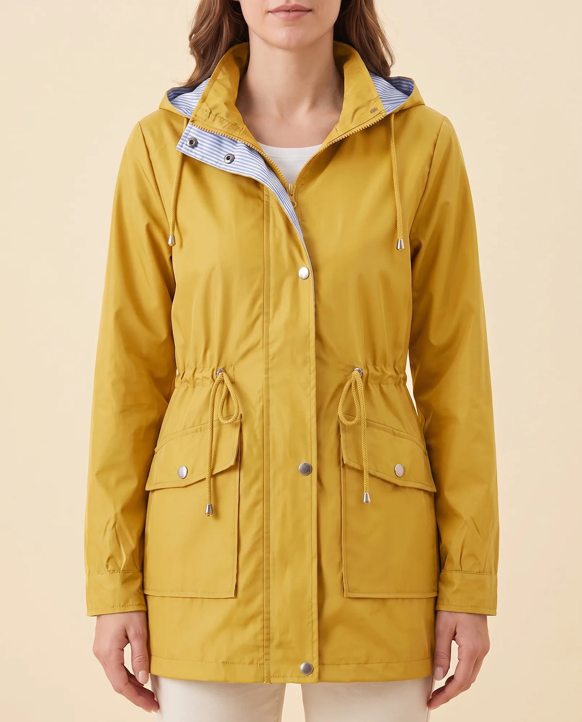 Mira lång trenchcoat – avtagbar huva
