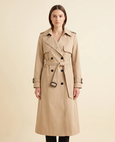 Nell dubbelknäppt trenchcoat med skärp