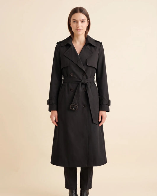 Nell dubbelknäppt trenchcoat med skärp