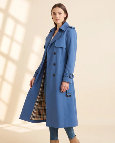 Nell dubbelknäppt trenchcoat med skärp