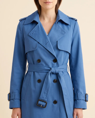 Nell dubbelknäppt trenchcoat med skärp