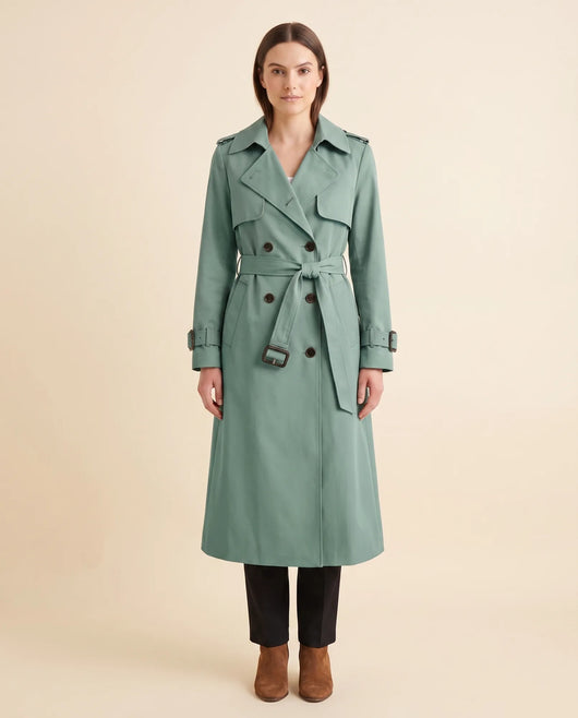 Nell dubbelknäppt trenchcoat med skärp