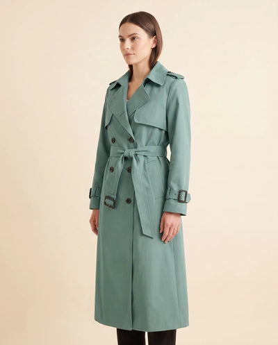 Nell dubbelknäppt trenchcoat med skärp