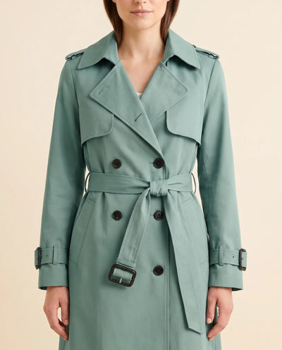 Nell dubbelknäppt trenchcoat med skärp