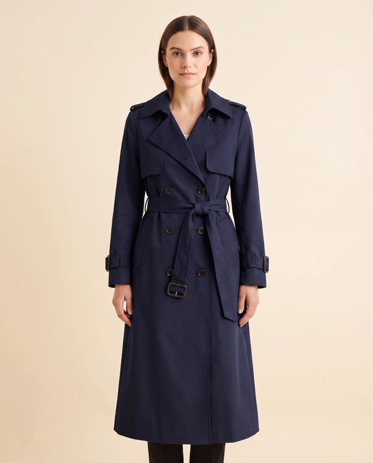 Nell dubbelknäppt trenchcoat med skärp