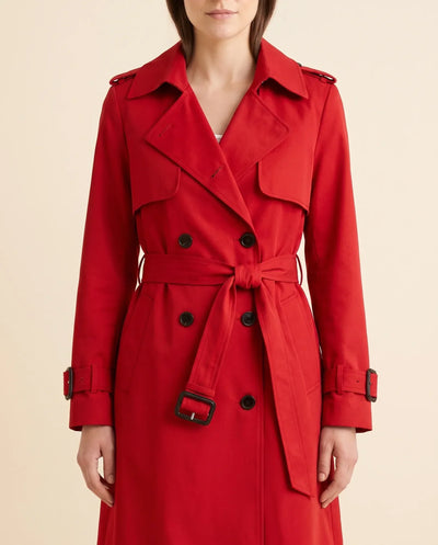 Nell dubbelknäppt trenchcoat med skärp