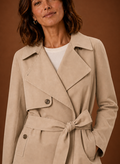 Trenchcoat med knytskärp