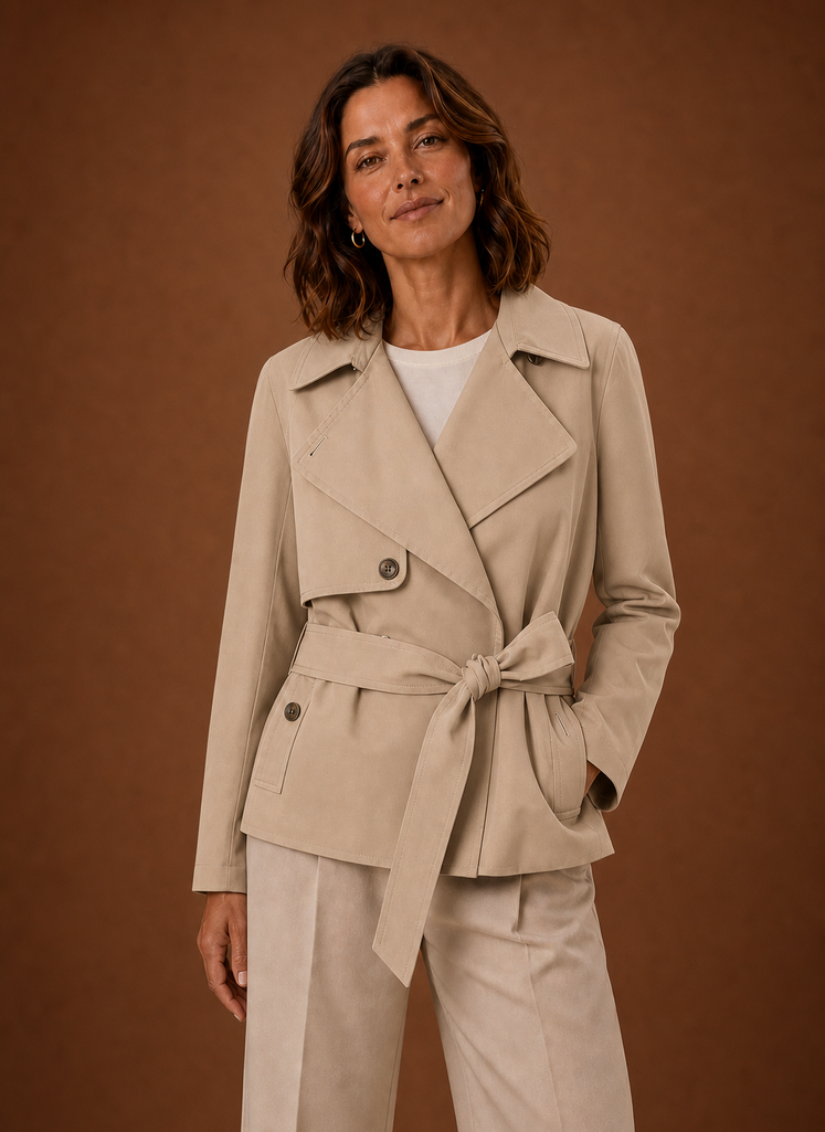 Trenchcoat med knytskärp