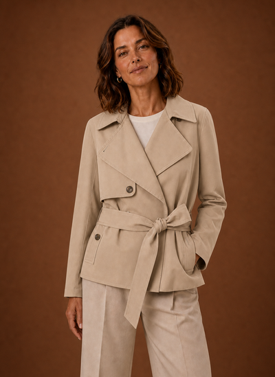 Trenchcoat med knytskärp