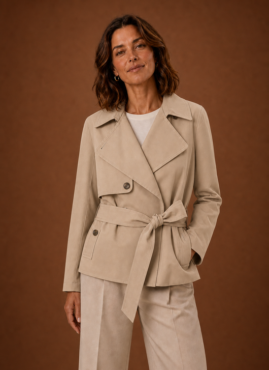 Trenchcoat med knytskärp