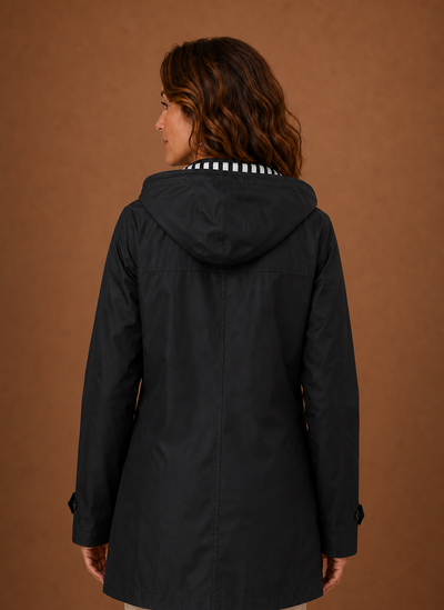 Trenchcoat med huva – smal linje