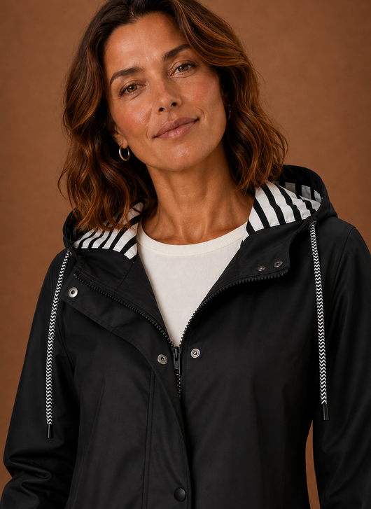 Trenchcoat med huva – smal linje