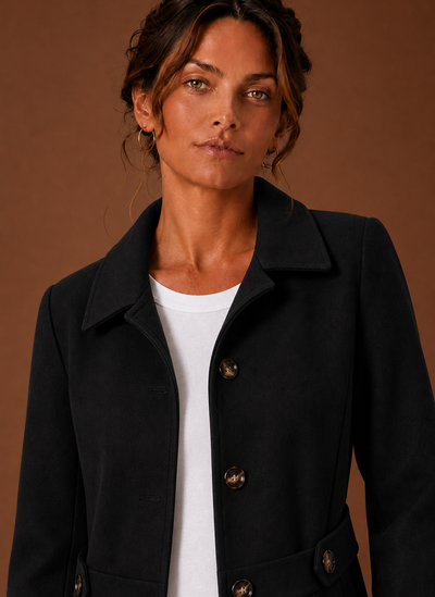 Trenchcoat i midilängd med knappslå