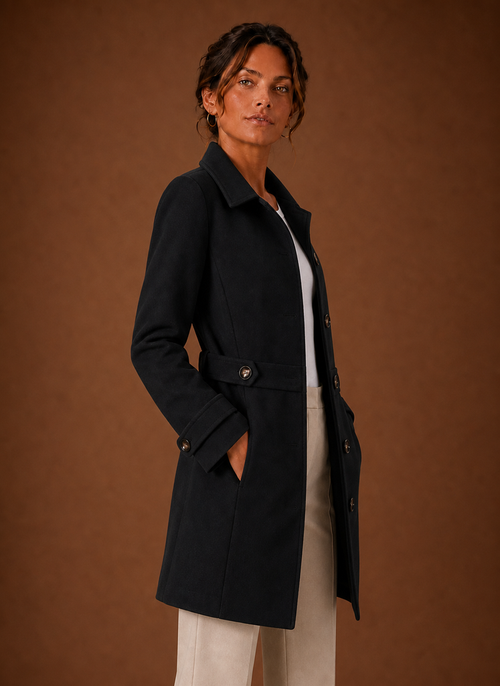 Trenchcoat i midilängd med knappslå