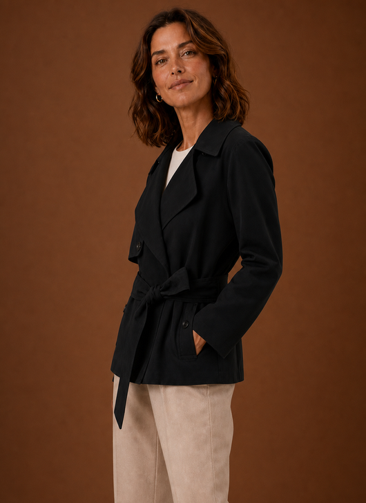 Trenchcoat med knytskärp