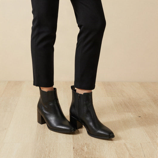 Linnea boots med blockklack – Svart