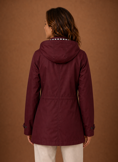 Trenchcoat med huva – smal linje