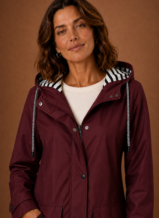 Trenchcoat med huva – smal linje